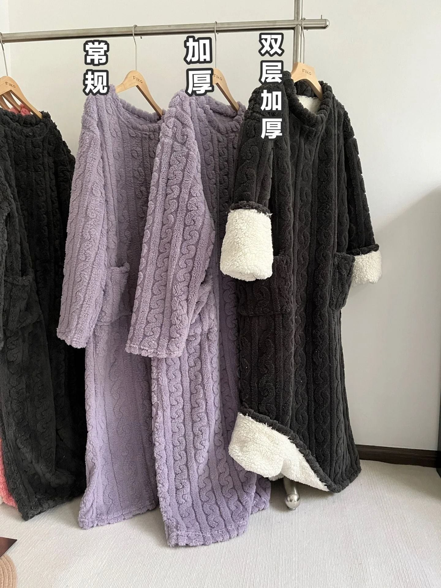 Womens Flannel Winter Pajamas Warm Plush Striped One Piece Sleepwear 5
