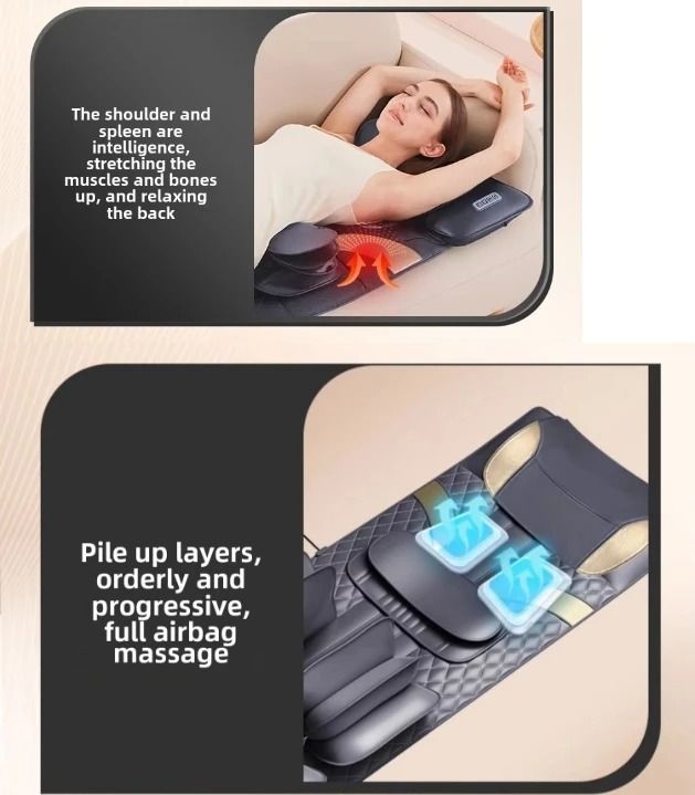 Full Body Heated Vibration Massage Mat With Airbag Traction And Remote Control 3