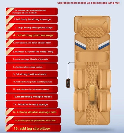Full Body Heated Vibration Massage Mat With Airbag Traction And Remote Control 8