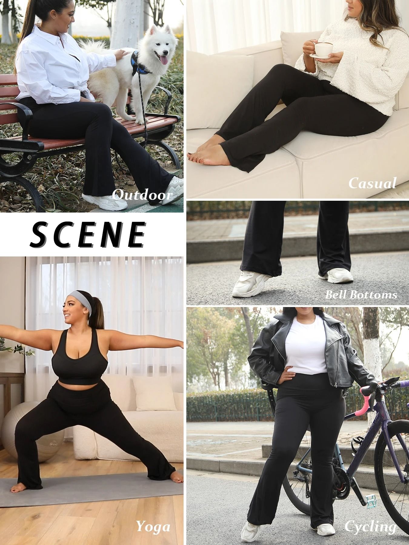 Plus Size Super Soft High Waisted Flare Leggings Tummy Control Bell Bottoms 3
