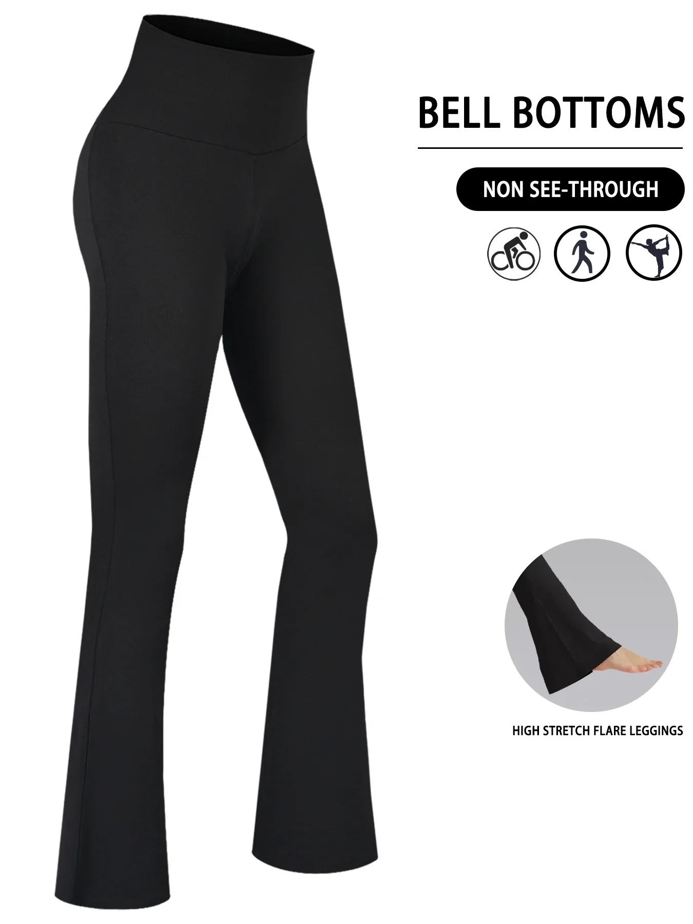 Plus Size Super Soft High Waisted Flare Leggings Tummy Control Bell Bottoms 6