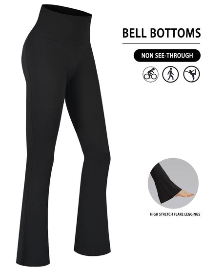 Plus Size Super Soft High Waisted Flare Leggings Tummy Control Bell Bottoms 6