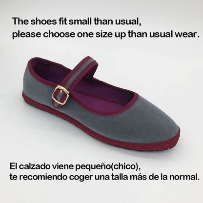 Women Velvet Cloth Ballet Flats Mary Jane Style Round Toe Loafers 8