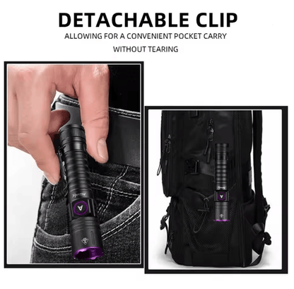 15W UV Blacklight Flashlight 365nm USB Rechargeable For Pet Stains Money And Mineral Detection 3
