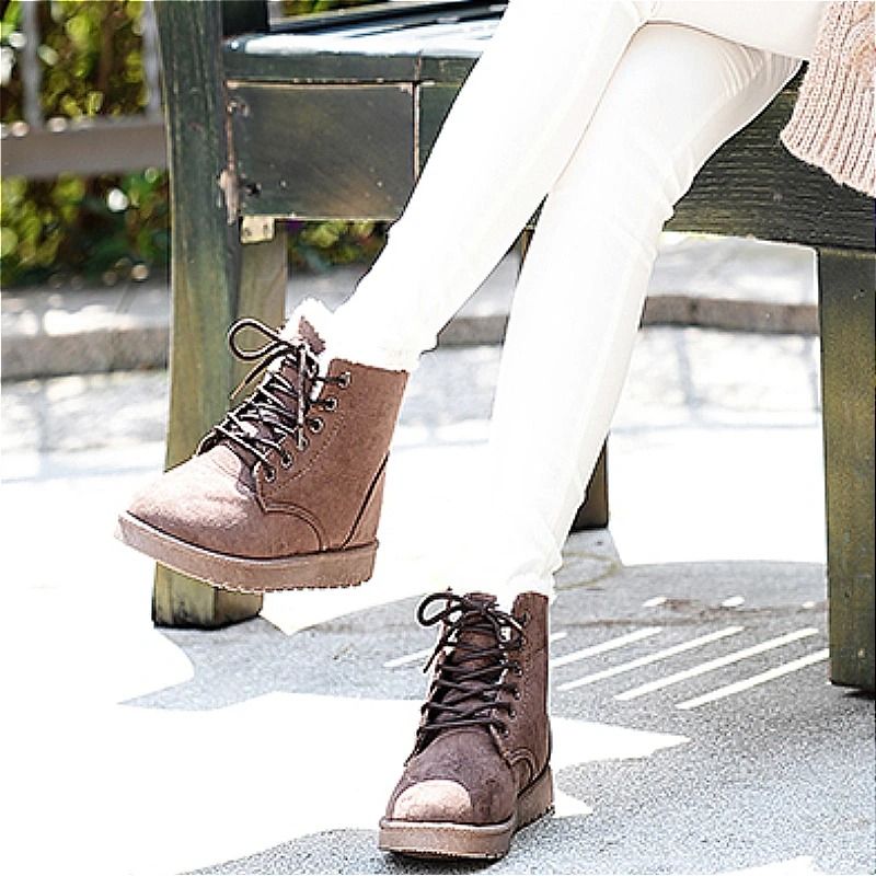 Womens Plush Velvet Winter Boots Cozy Round Toe Casual Footwear 2
