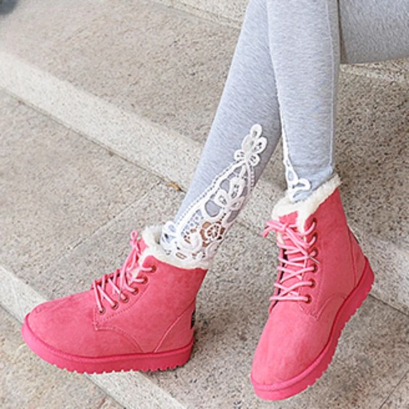 Womens Plush Velvet Winter Boots Cozy Round Toe Casual Footwear 3
