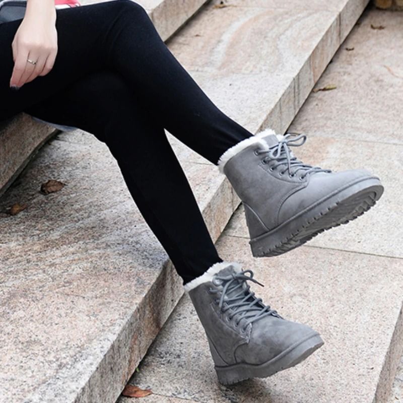 Womens Plush Velvet Winter Boots Cozy Round Toe Casual Footwear 4