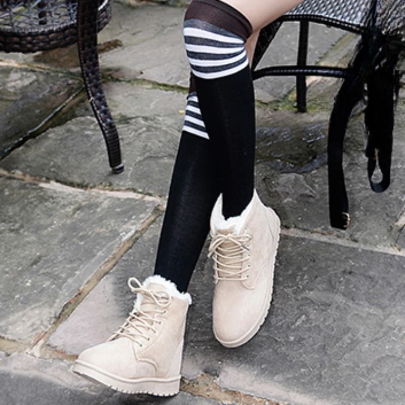 Womens Plush Velvet Winter Boots Cozy Round Toe Casual Footwear 7