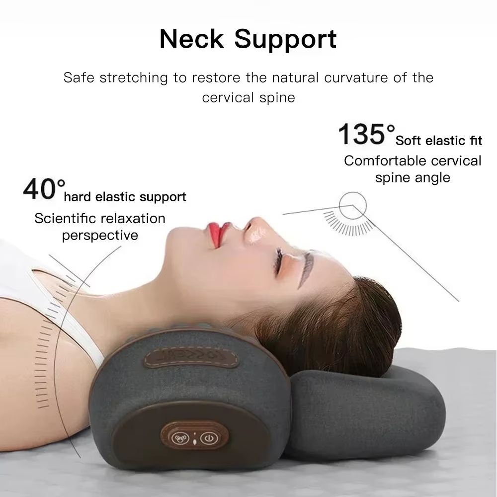 Okayso Electric Neck Massager Pillow with Heat, Vibration & Cervical Traction