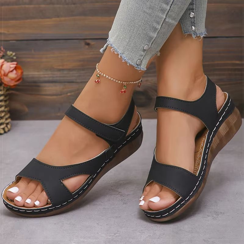 Womens Summer Wedge Sandals  Comfortable Casual Low Heel Sandalias De Mujer 1