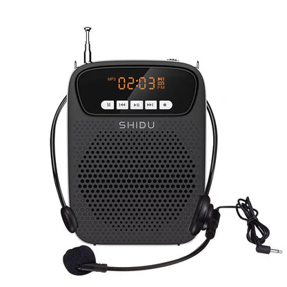 SHIDU 15W Portable Voice Amplifier With Wired Microphone Bluetooth Speaker  FM Radio 2