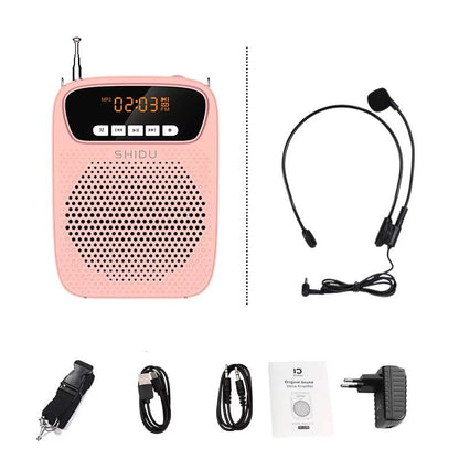 SHIDU 15W Portable Voice Amplifier With Wired Microphone Bluetooth Speaker  FM Radio 8