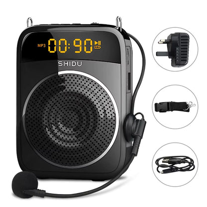 SHIDU 15W Portable Voice Amplifier With Wired Microphone Bluetooth Speaker  FM Radio 13