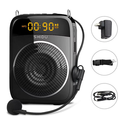 SHIDU 15W Portable Voice Amplifier With Wired Microphone Bluetooth Speaker  FM Radio 14