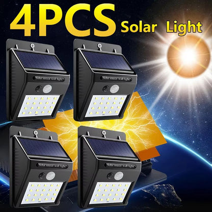 4-Pack Solar Outdoor Wall Lights with Motion Sensor – Waterproof LED Security Lighting for Garden, Patio & Pathways