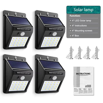 4Pack Solar Outdoor Wall Lights With Motion Sensor  Waterproof LED Security Lighting For Garden Pat 7