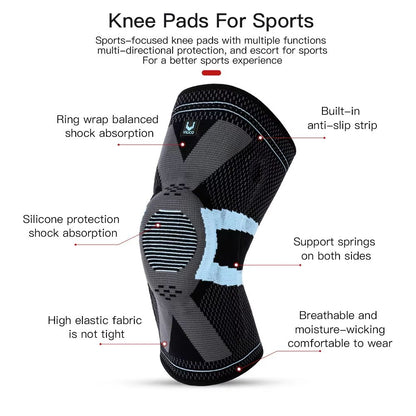 Fitness Knee Brace With Silicone Padding  Compression Support Sleeve For Sports And Joint Protectio 3