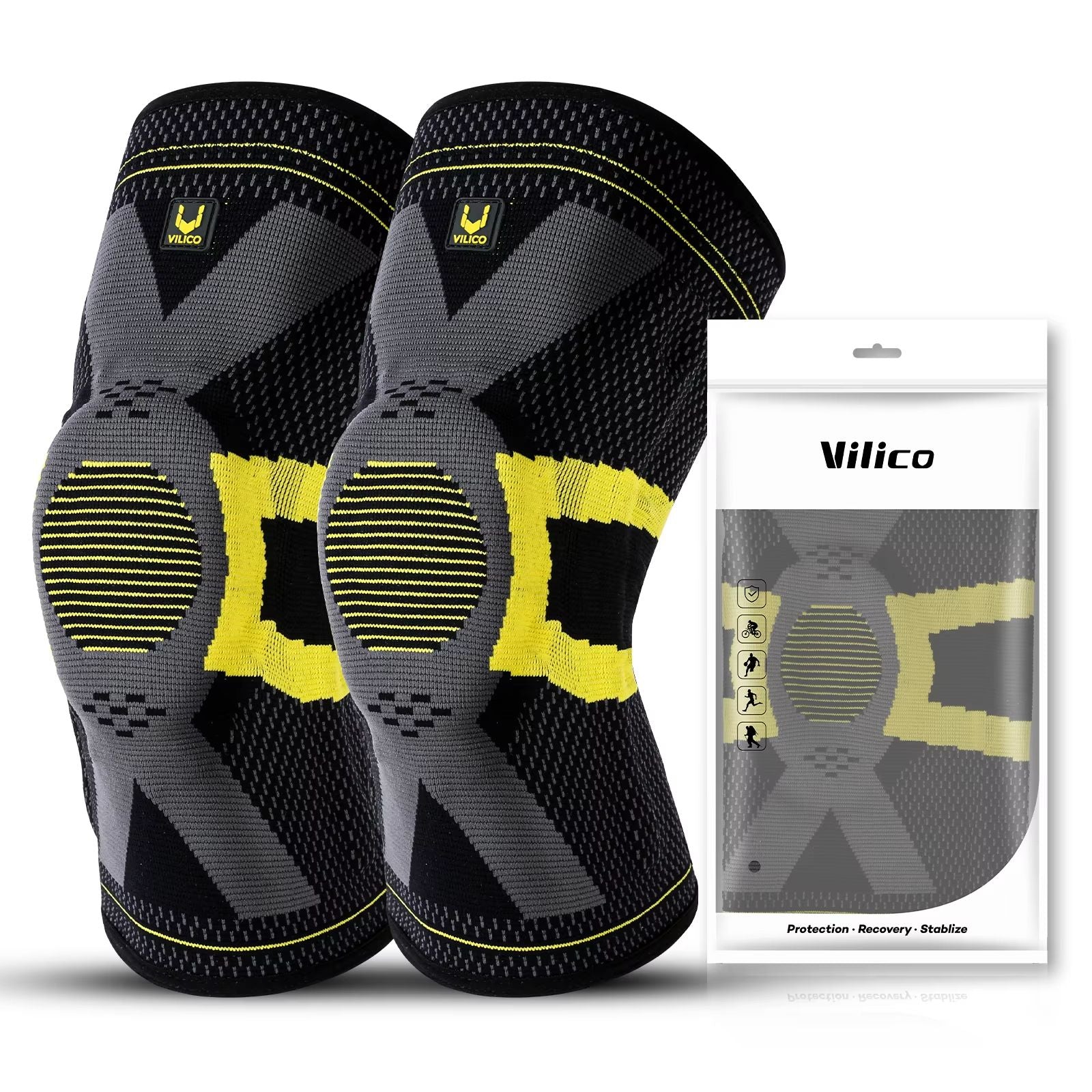 Fitness Knee Brace With Silicone Padding  Compression Support Sleeve For Sports And Joint Protectio 7