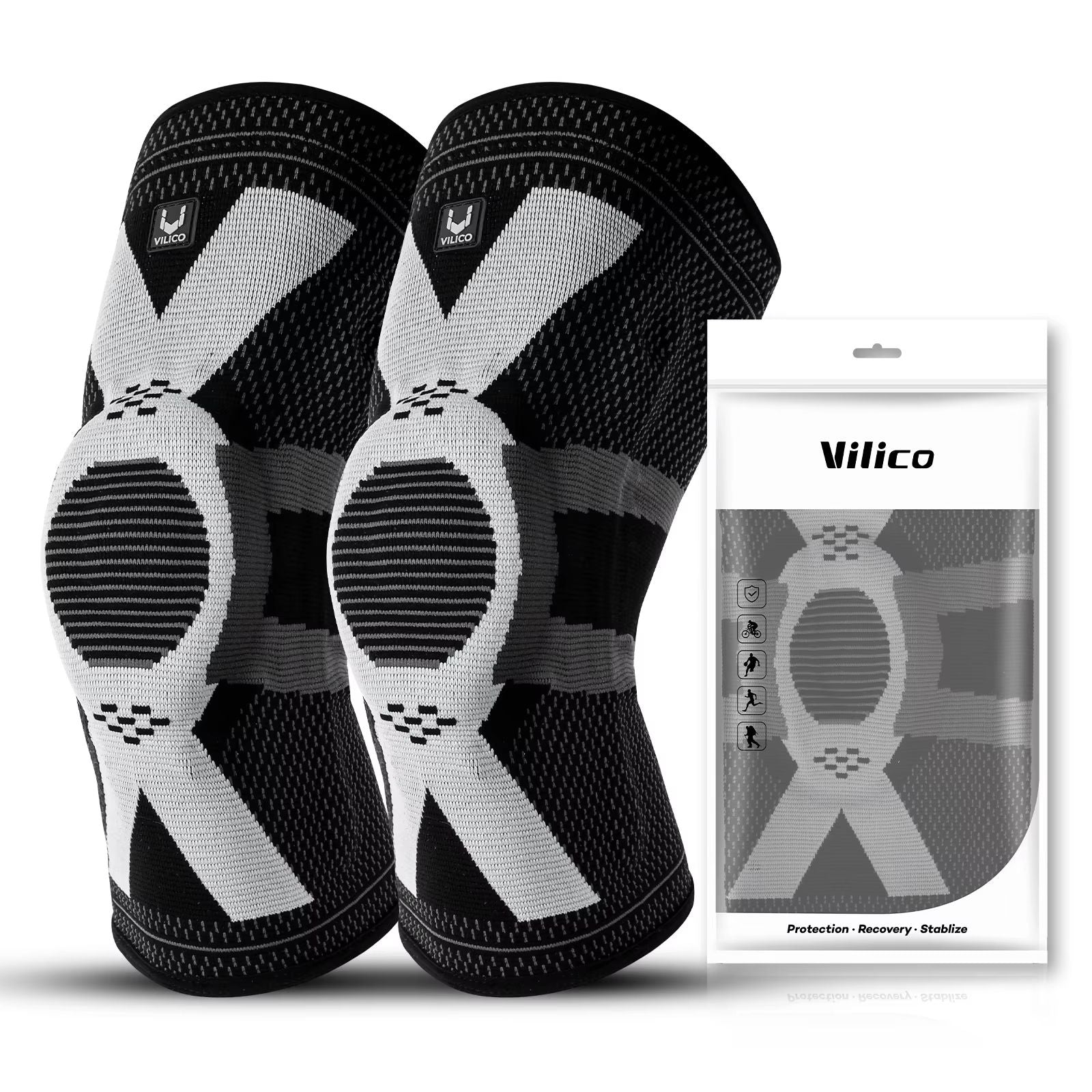 Fitness Knee Brace With Silicone Padding  Compression Support Sleeve For Sports And Joint Protectio 8