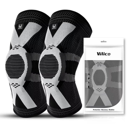 Fitness Knee Brace With Silicone Padding  Compression Support Sleeve For Sports And Joint Protectio 8