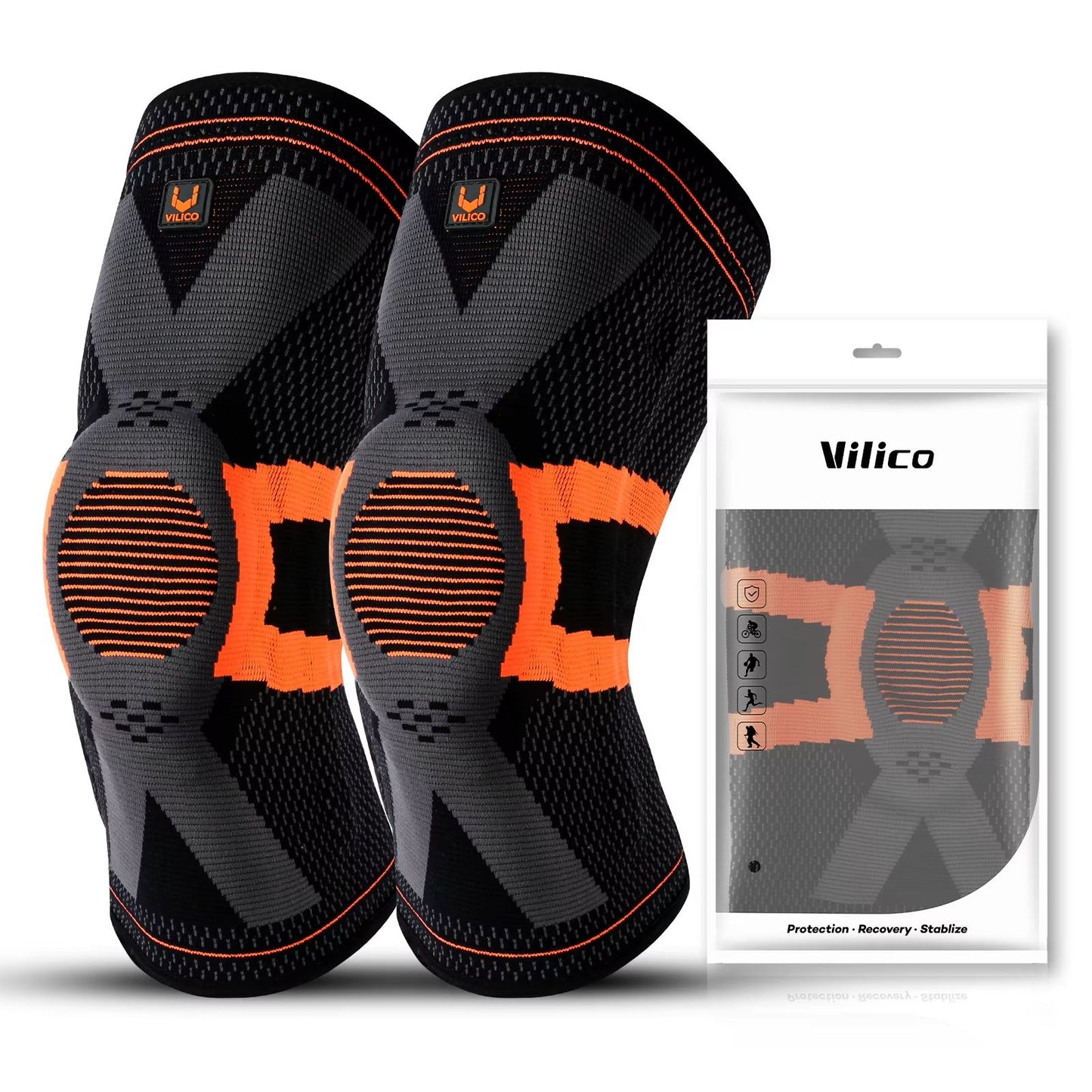Fitness Knee Brace With Silicone Padding  Compression Support Sleeve For Sports And Joint Protectio 10