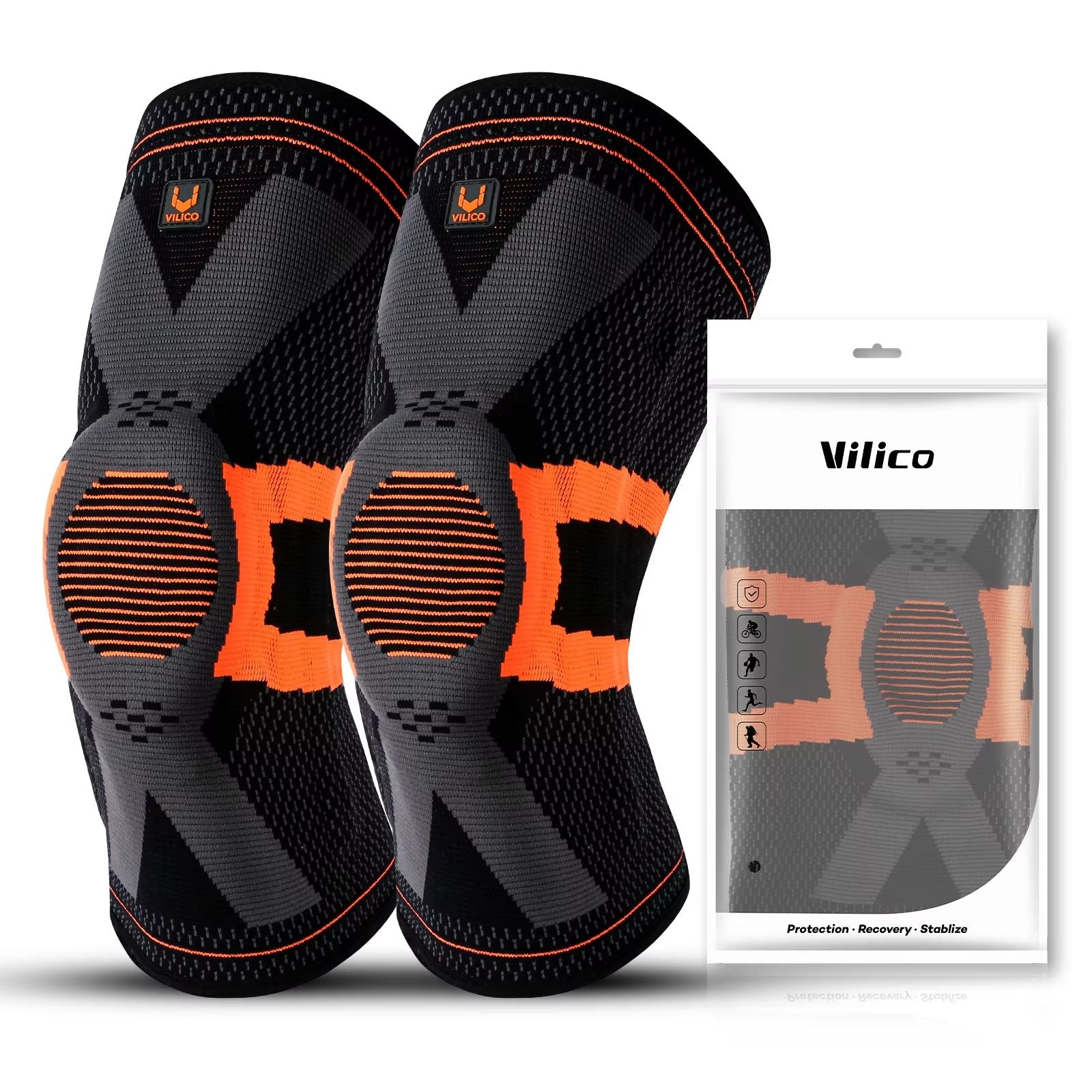 Fitness Knee Brace With Silicone Padding  Compression Support Sleeve For Sports And Joint Protectio 10