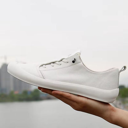 Mens Genuine Leather Loafers  Classic White Casual Shoes For Everyday Comfort 9