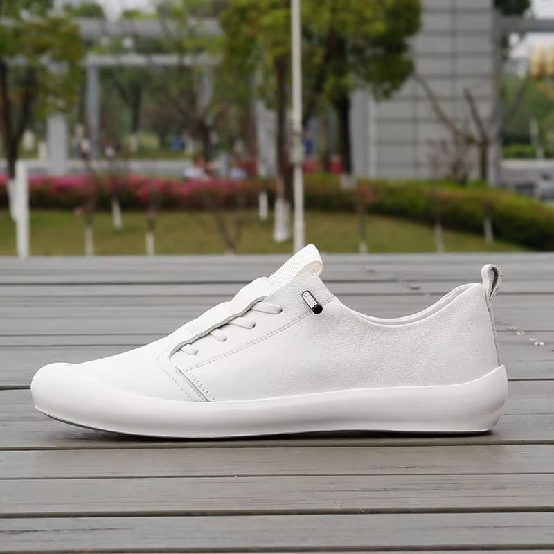 Mens Genuine Leather Loafers  Classic White Casual Shoes For Everyday Comfort 1