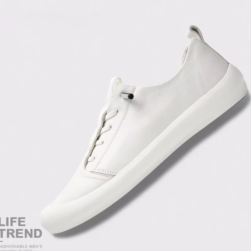 Mens Genuine Leather Loafers  Classic White Casual Shoes For Everyday Comfort 4