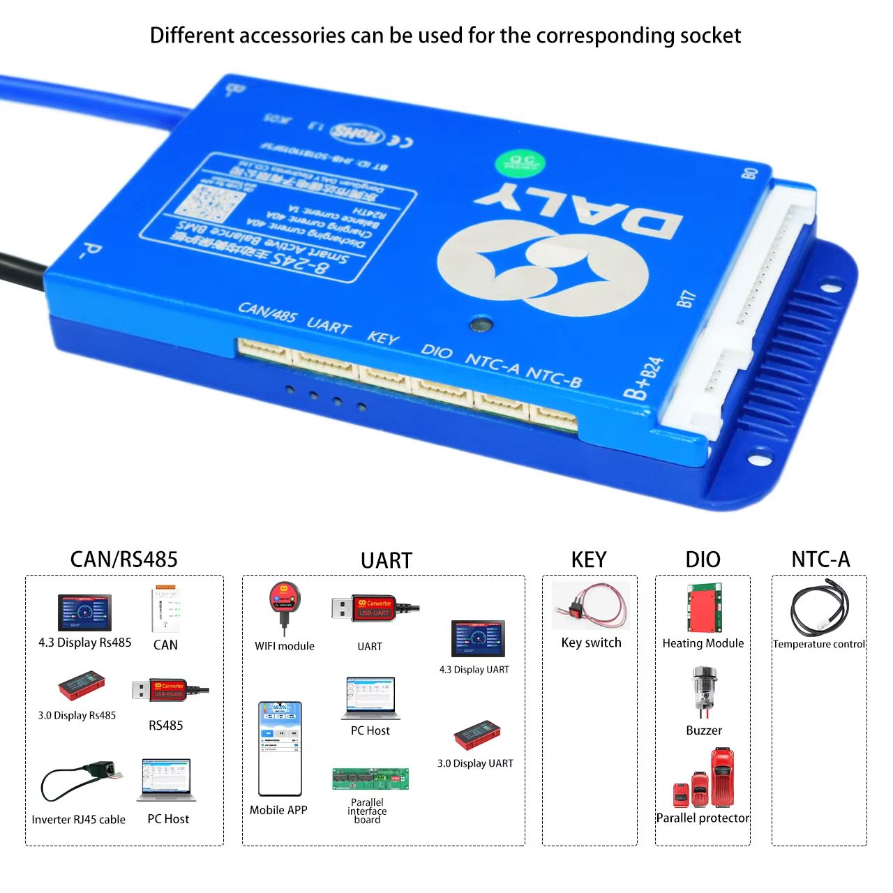 Daly Smart BMS With Bluetooth  Active Balance System For LiFePO4 Liion LTO  NMC Batteries 1