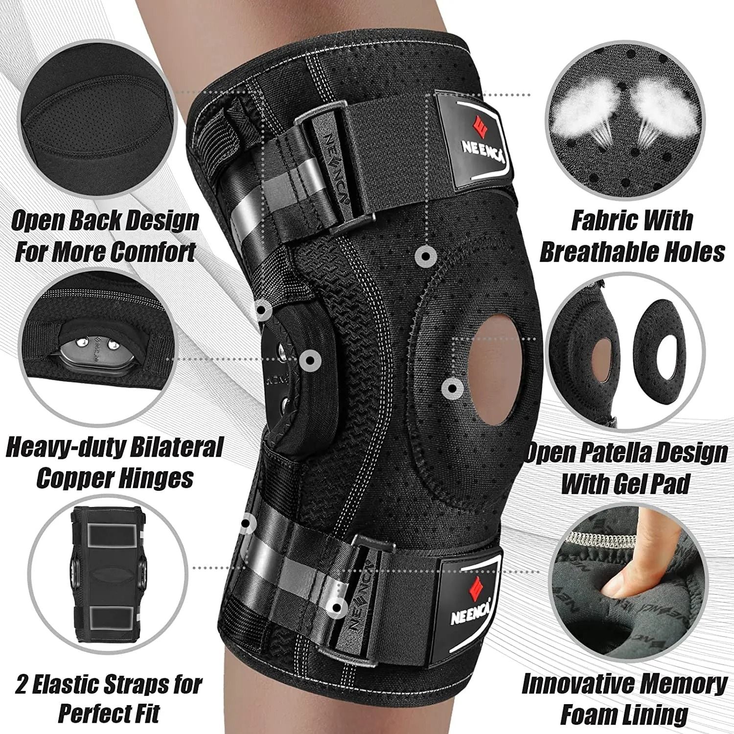 Hinged Knee Brace With Side Stabilizers For Joint Pain Relief Arthritis Meniscus Tear ACL PCL Suppo 1