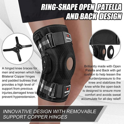 Hinged Knee Brace With Side Stabilizers For Joint Pain Relief Arthritis Meniscus Tear ACL PCL Suppo 2