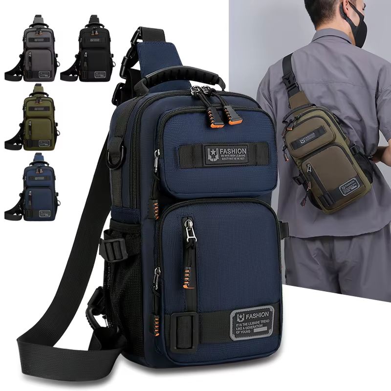 Men's Oxford Crossbody Chest Bag – Fashionable Waist Pack for Everyday Use