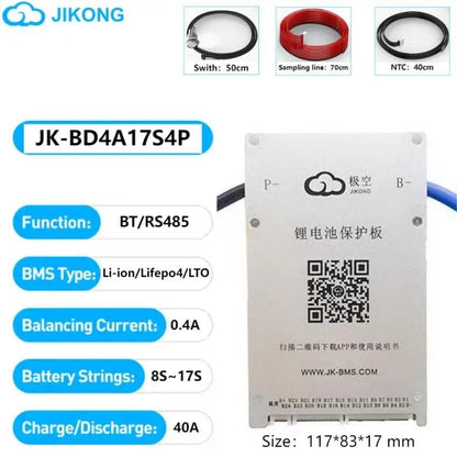 Smart Active Balance BMS Lifepo4 LiIon LTO Battery Management System 8S24S 60A600A 4