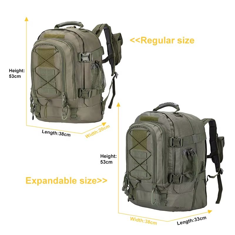 60L Tactical Backpack For Men  Expandable Military Hiking And Camping Rucksack 4