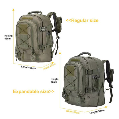 60L Tactical Backpack For Men  Expandable Military Hiking And Camping Rucksack 4