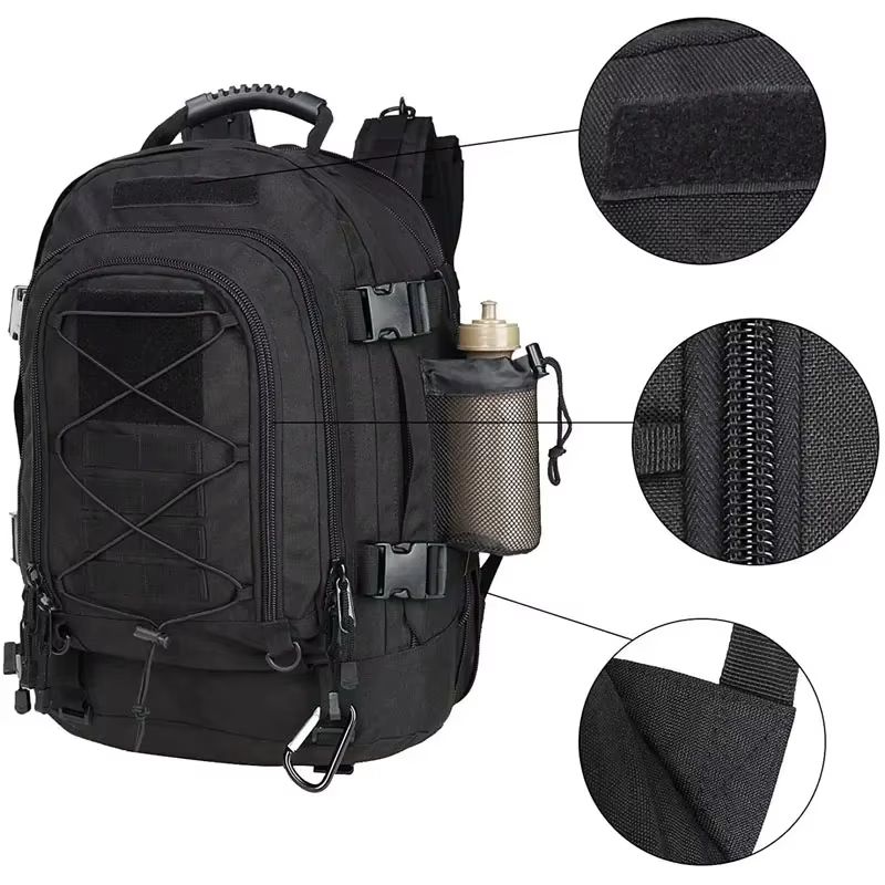 Extra Large 60L Tactical Backpack  WaterResistant Outdoor Hiking  Travel Pack With Laptop Compartme 1