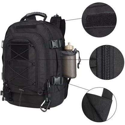 Extra Large 60L Tactical Backpack  WaterResistant Outdoor Hiking  Travel Pack With Laptop Compartme 1
