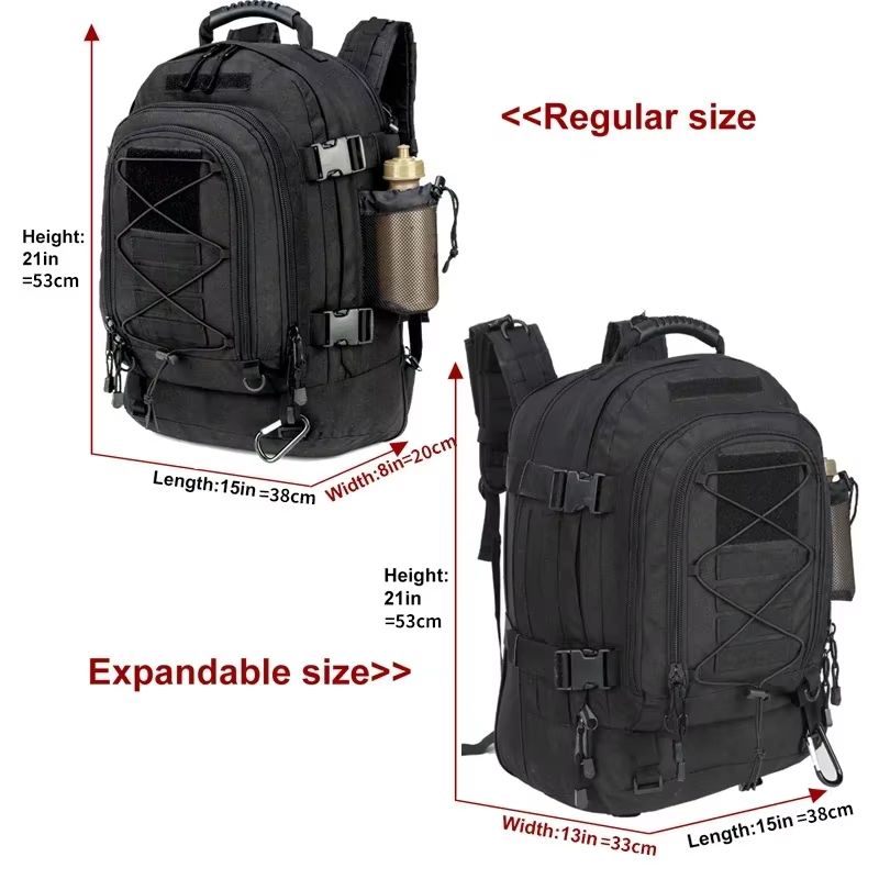 Extra Large 60L Tactical Backpack  WaterResistant Outdoor Hiking  Travel Pack With Laptop Compartme 3