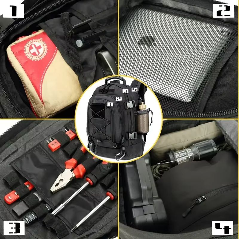 Extra Large 60L Tactical Backpack  WaterResistant Outdoor Hiking  Travel Pack With Laptop Compartme 4