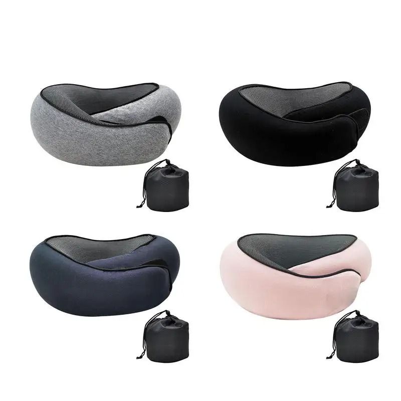 Memory Foam Neck Support Pillow with Head Cushion for Travel and Camping