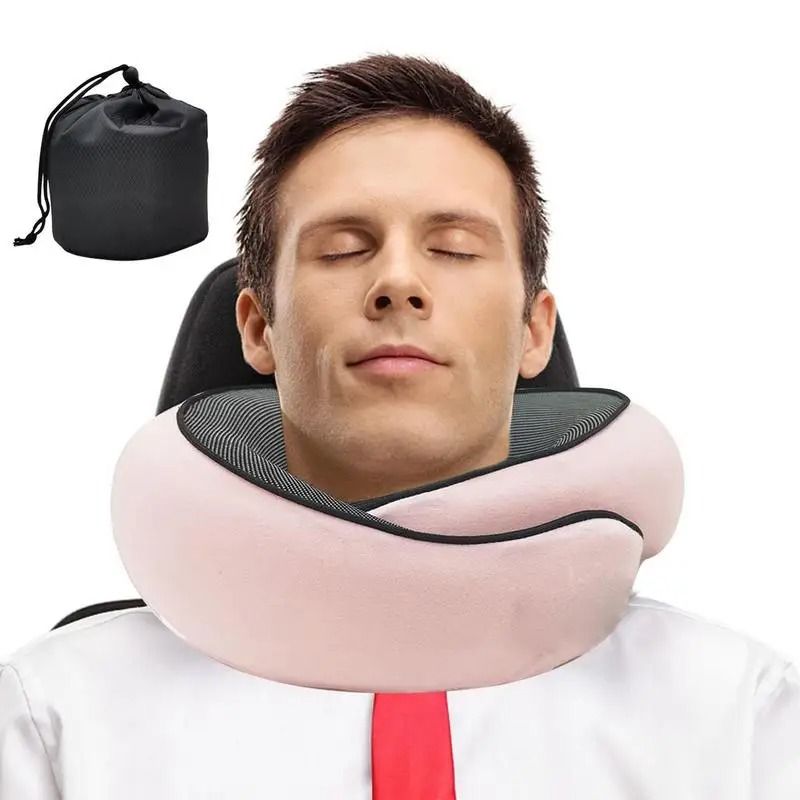 Memory Foam Neck Support Pillow With Head Cushion For Travel And Camping 4