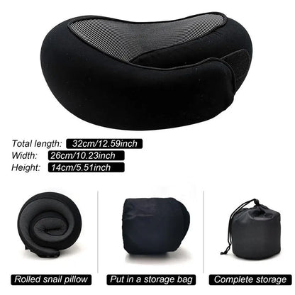 Memory Foam Neck Support Pillow With Head Cushion For Travel And Camping 7