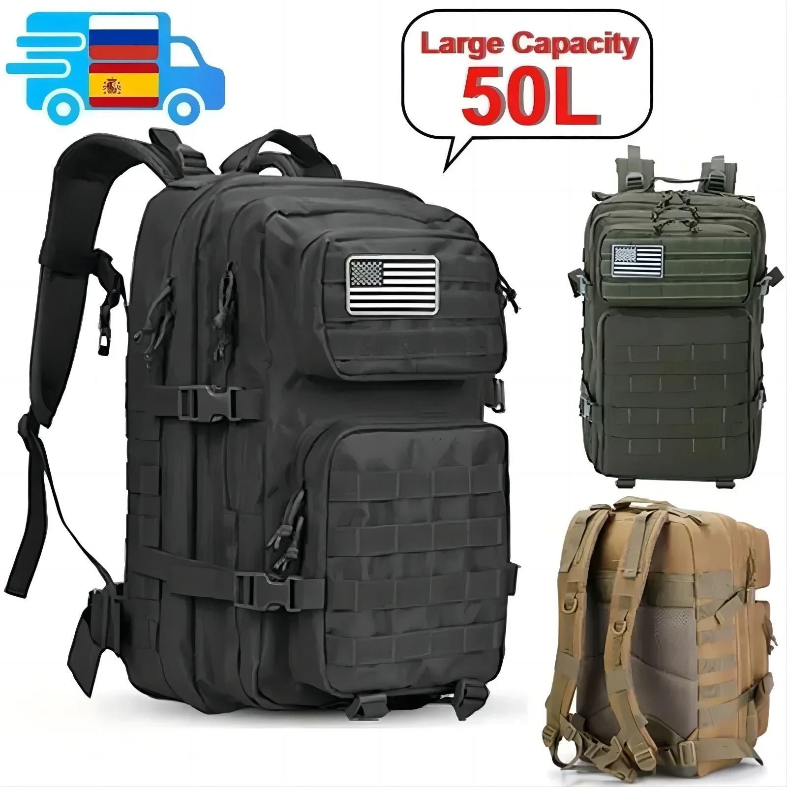Tactical Backpack Large Capacity Waterproof Travel Bag