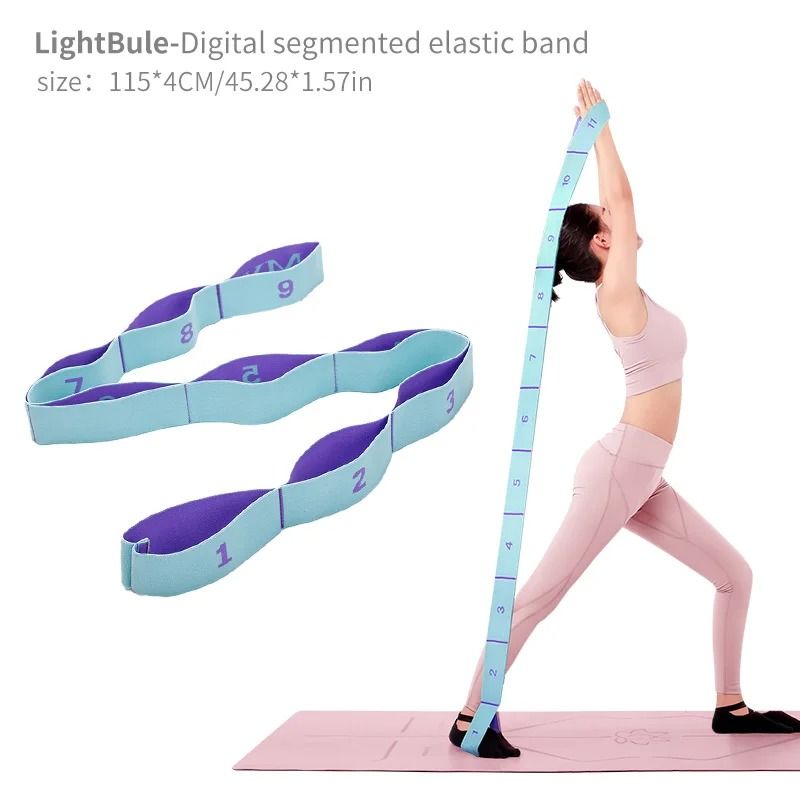 Elastic Yoga Stretching Strap With Loops For Flexibility And Balance 10