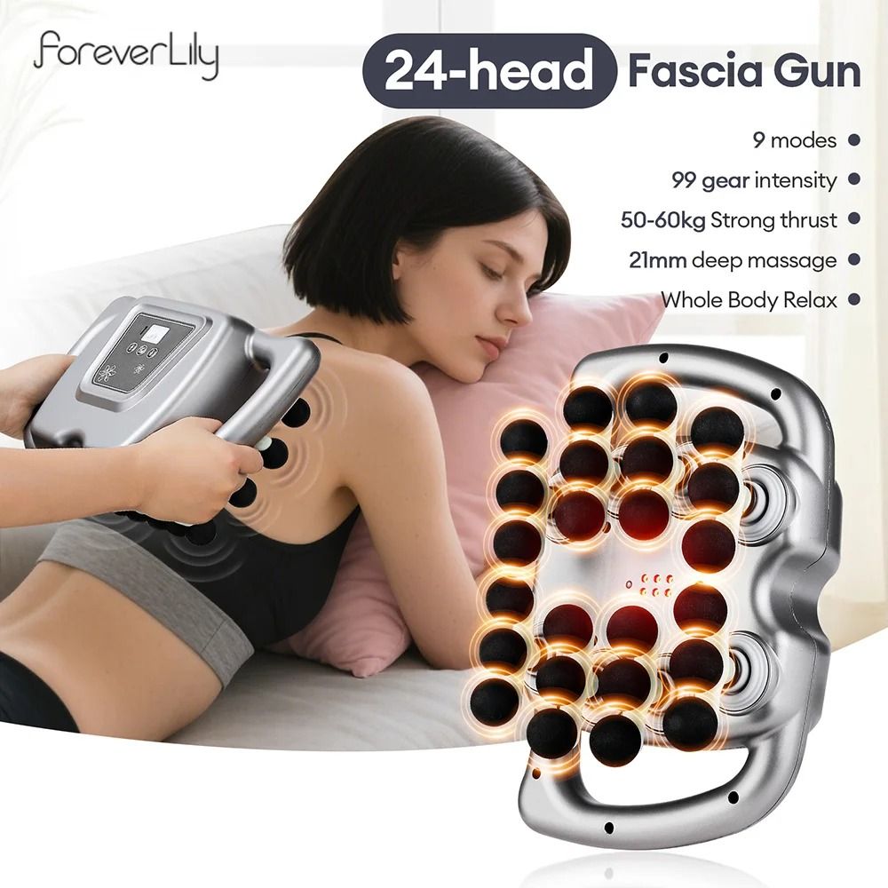 Deep Tissue Massage Gun with 24 Heads and 99 Speed Levels