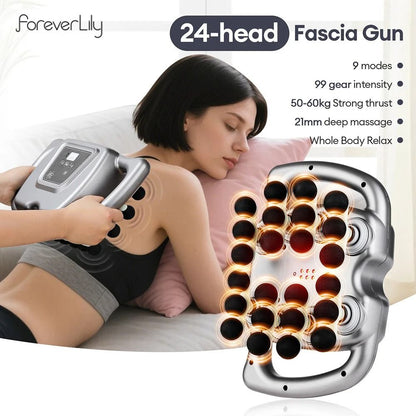Deep Tissue Massage Gun with 24 Heads and 99 Speed Levels