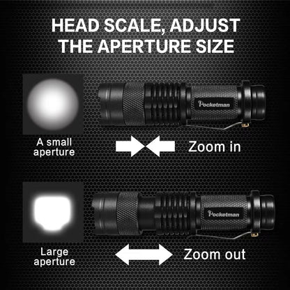 Set Of 5 Mini Tactical LED Flashlights  Bright Zoomable PocketSized Torches Powered By AA Or 14500  3