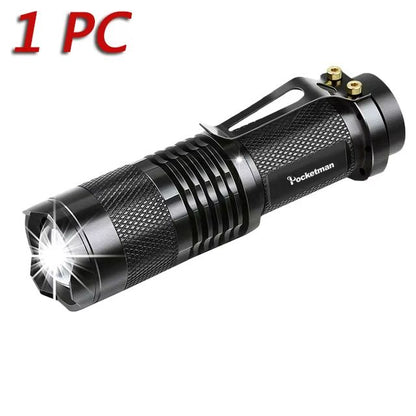 Set Of 5 Mini Tactical LED Flashlights  Bright Zoomable PocketSized Torches Powered By AA Or 14500  6