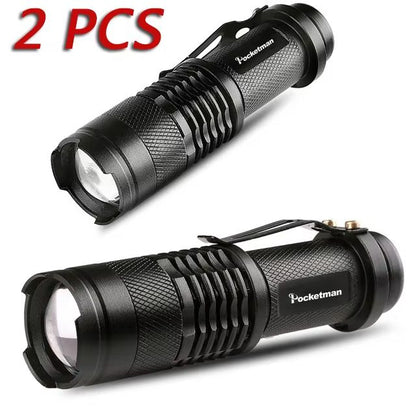 Set Of 5 Mini Tactical LED Flashlights  Bright Zoomable PocketSized Torches Powered By AA Or 14500  7